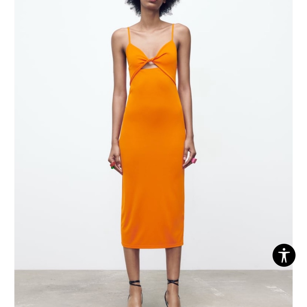 ZARA orange dress with super flattering cut out